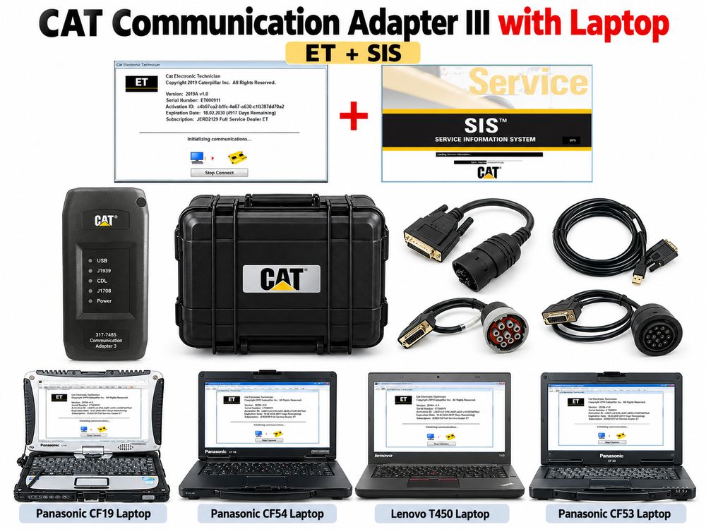 CAT Communication Adapter III with Laptop