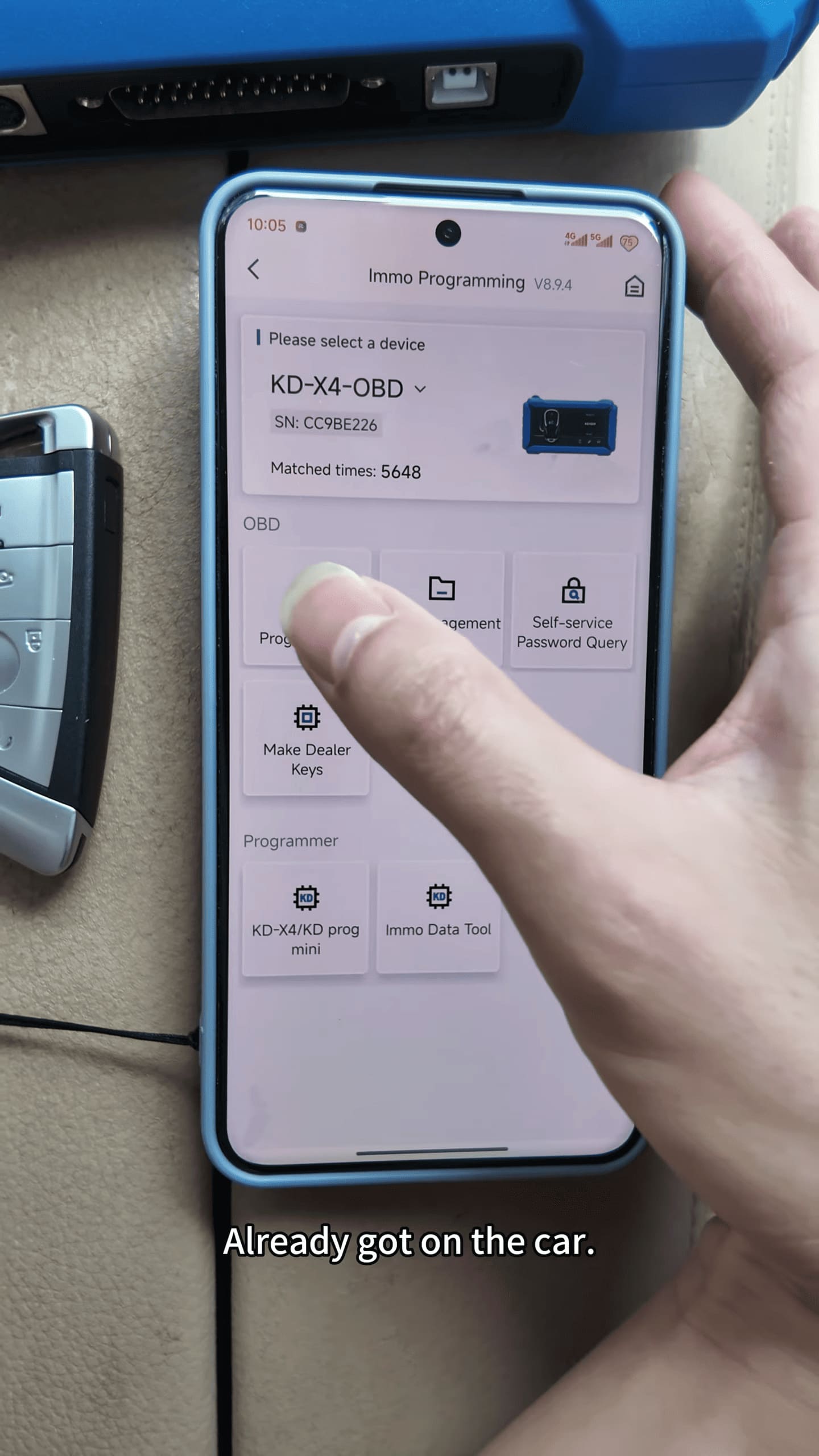 BMW 730Li 2009 Key Programming with KEYDIY KD X4 & EPA Adapter 7 Войдите в функцию программирования IMMO BMW