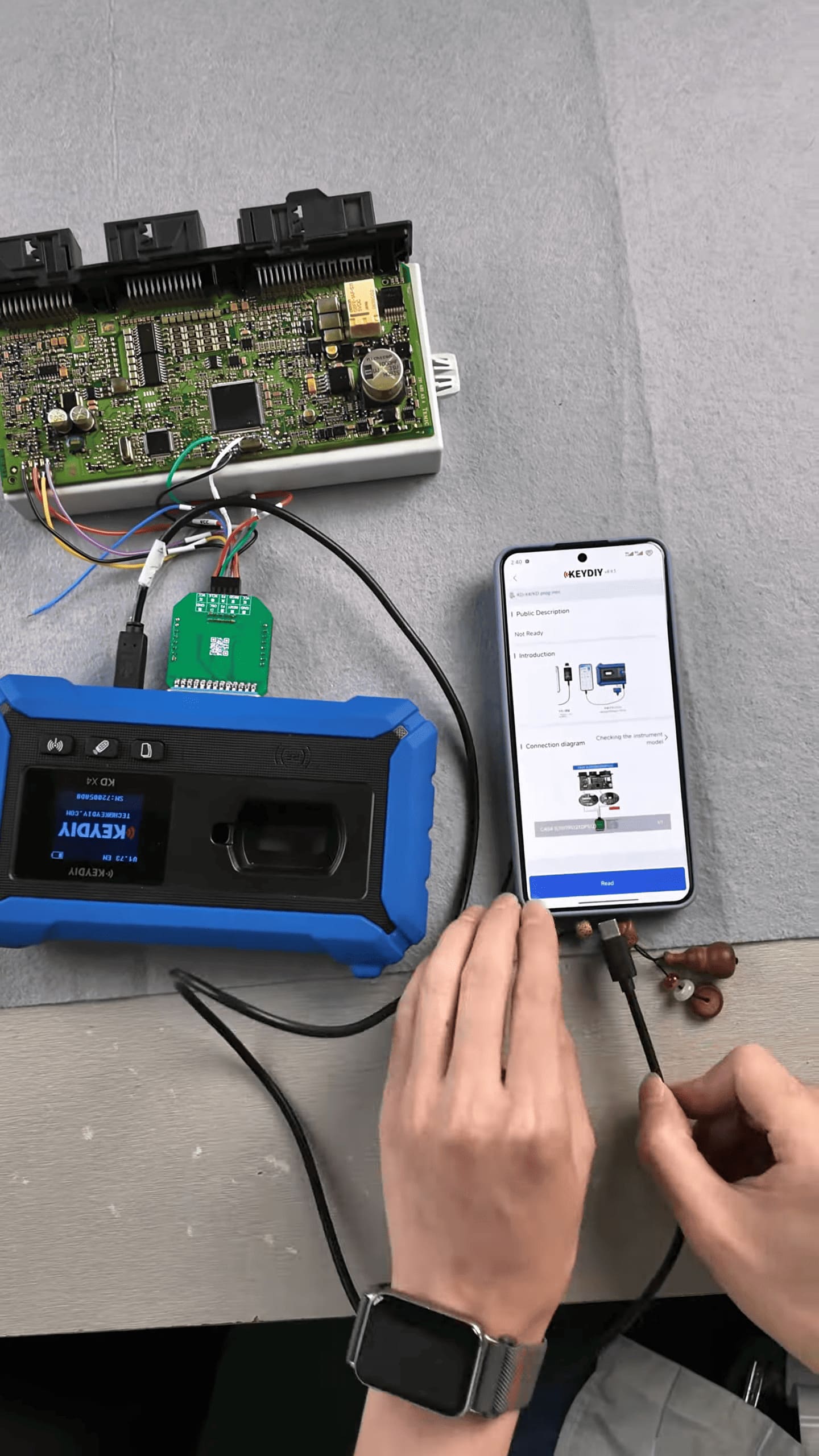 BMW 730Li 2009 Key Programming with KEYDIY KD X4 & EPA Adapter 4 KEYDIY KD-X4 и адаптер KD-EPA