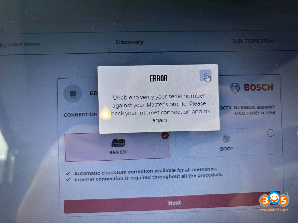 Flex-Unable-to-Verify-Serial-Number-Error