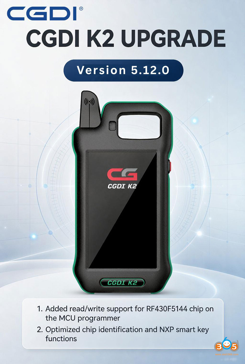 Cgdi K2 Adds RF430F5144 Chip Copy