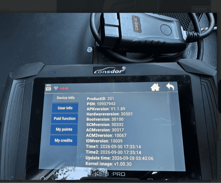 LONSDOR K518 PRO OBD Cable Self Check Error Solution 1