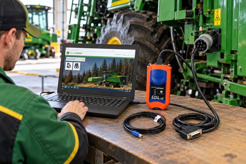 John Deere Service Advisor и EDL диагностический процесс для комбайна