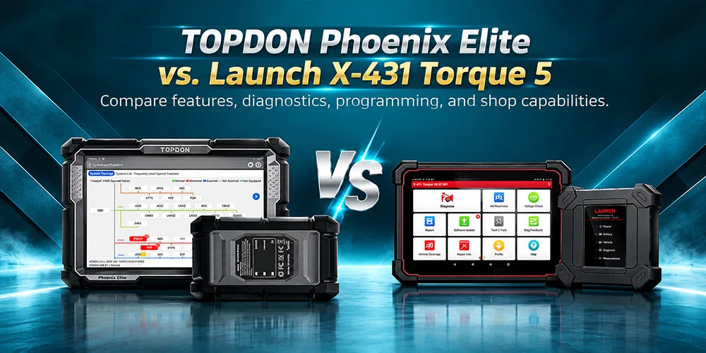 TOPDON Phoenix Elite против Launch X-431 Torque 5: какой диагностический инструмент подходит для вашей мастерской?