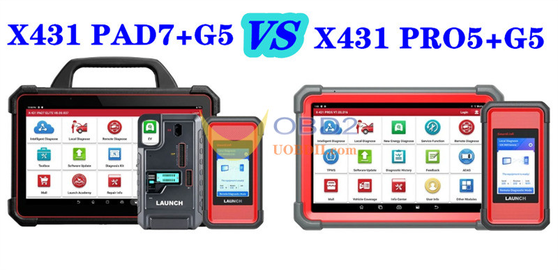 Launch X431 PAD VII с G5 против X431 PRO5 с G5
