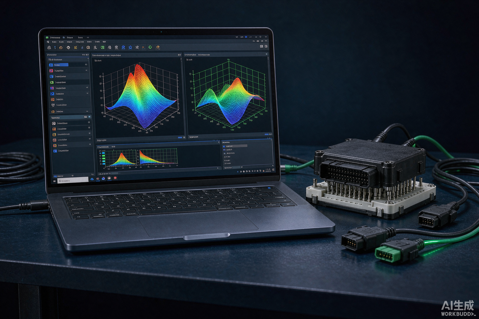 ChipTuningPRO 7 calibration editing software on a laptop showing ECU map tables