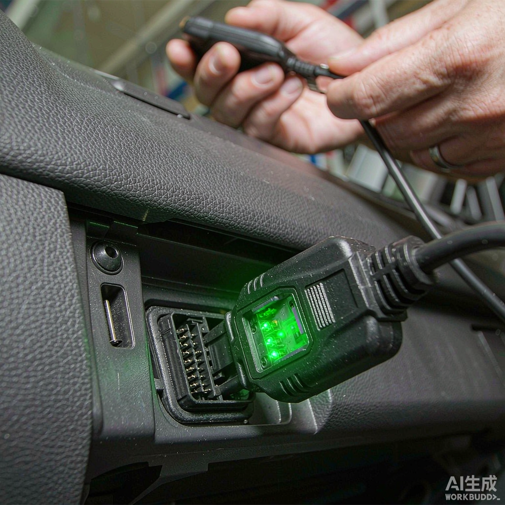 Launch X431 ключевой программатор подключен к OBD2-порту автомобиля во время обучения ключа