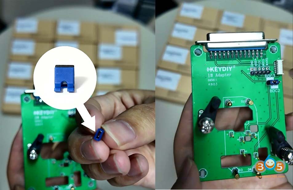 connect keydiy bdc2 bdc3 5c 5d adapter with kd-x6 2