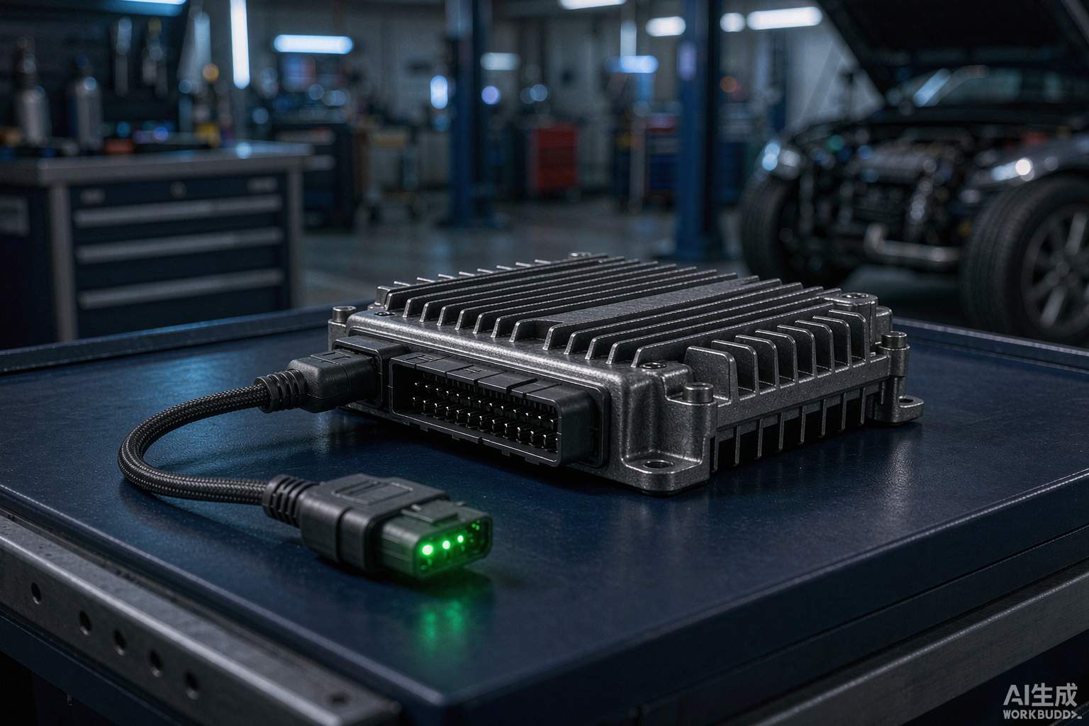Блоки управления двигателем Bosch MD1 и MG1 на профессиональном стенде для чип-тюнинга ECU