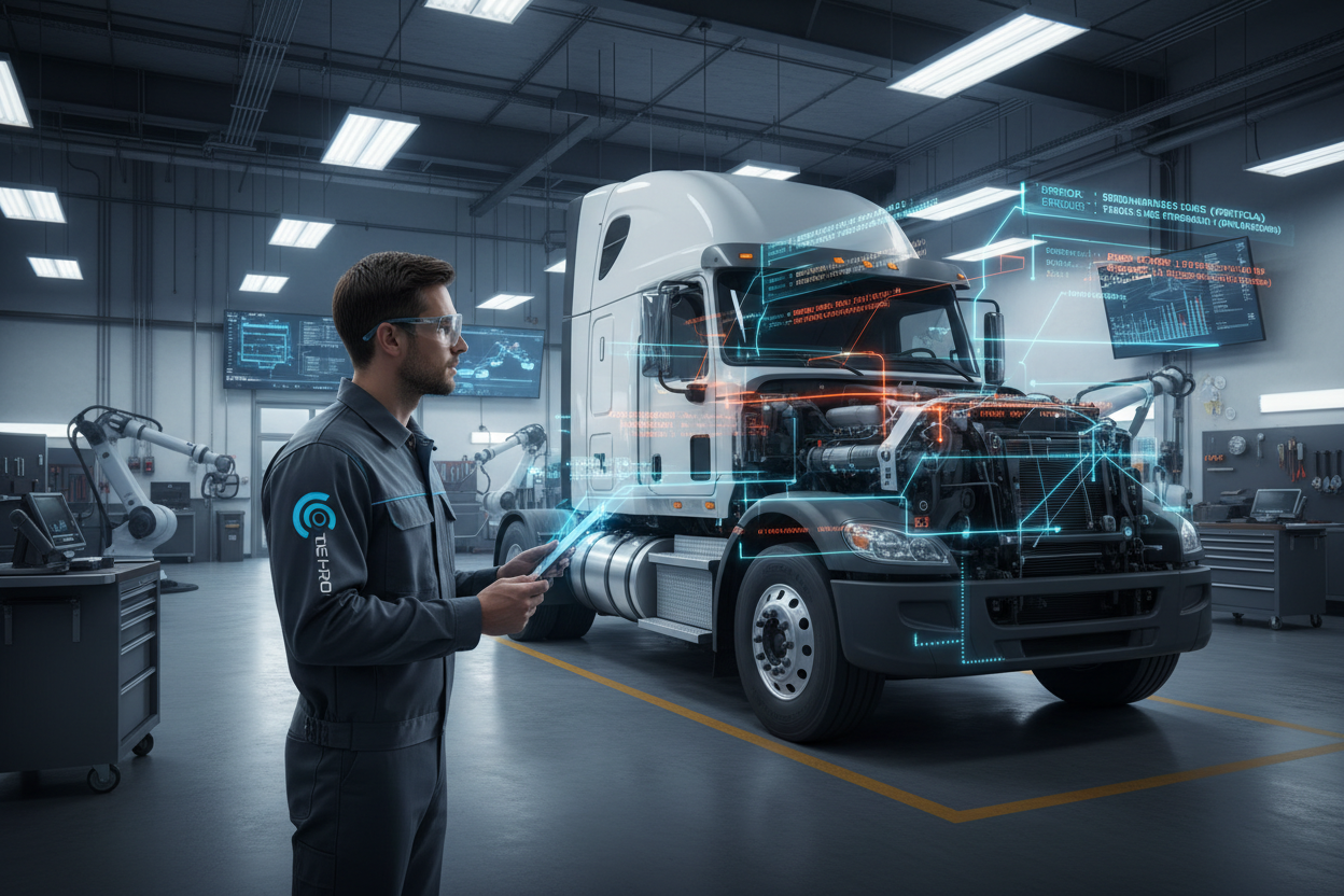Real-time AR Fault Code Overlay on Commercial Vehicle
