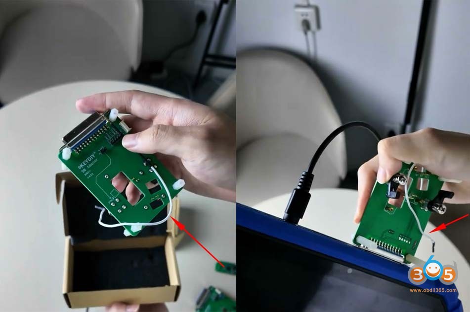 connect keydiy bdc2 bdc3 5c 5d adapter with kd-x6 8