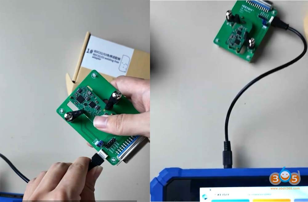 connect keydiy bdc2 bdc3 5c 5d adapter with kd-x6 6