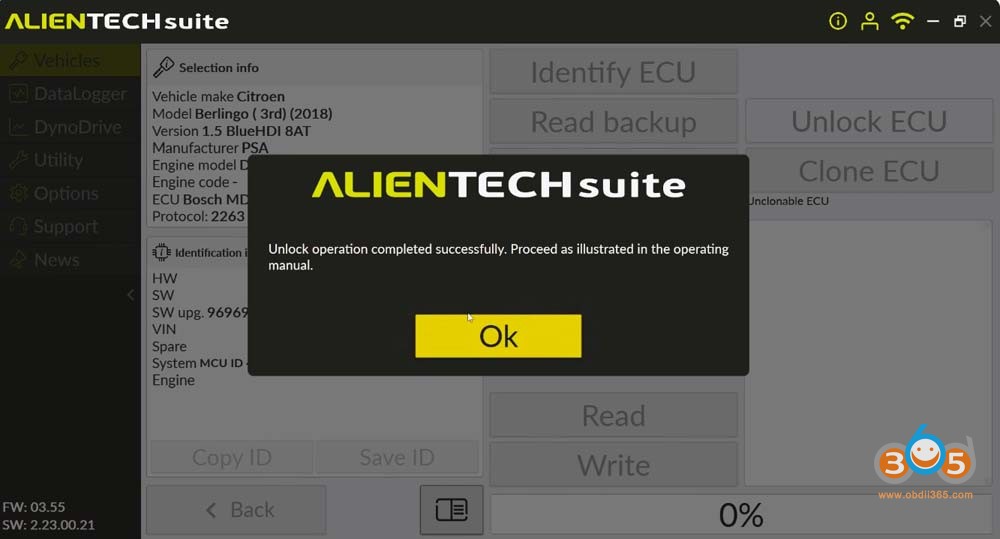 unlock mdg1 ecu with kess3 unlock module 16