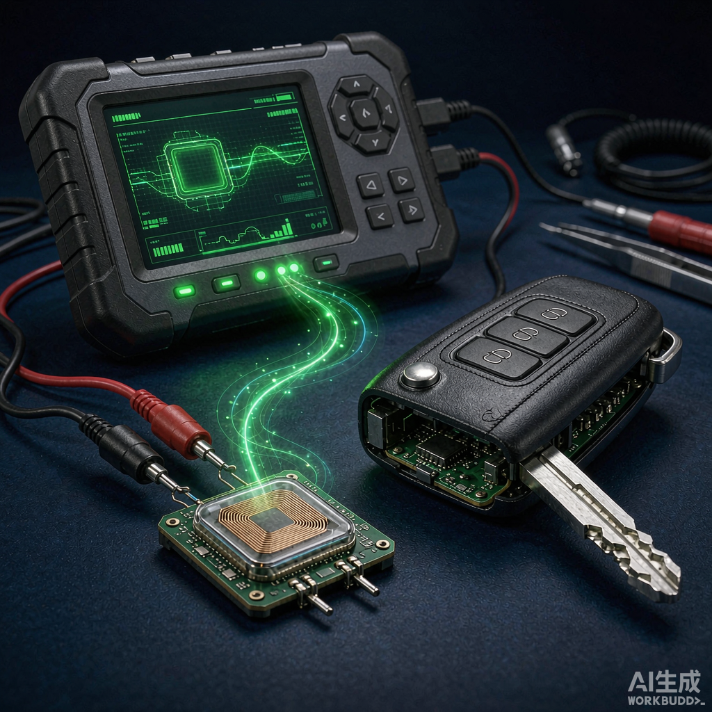 Car key and immobilizer transponder being programmed