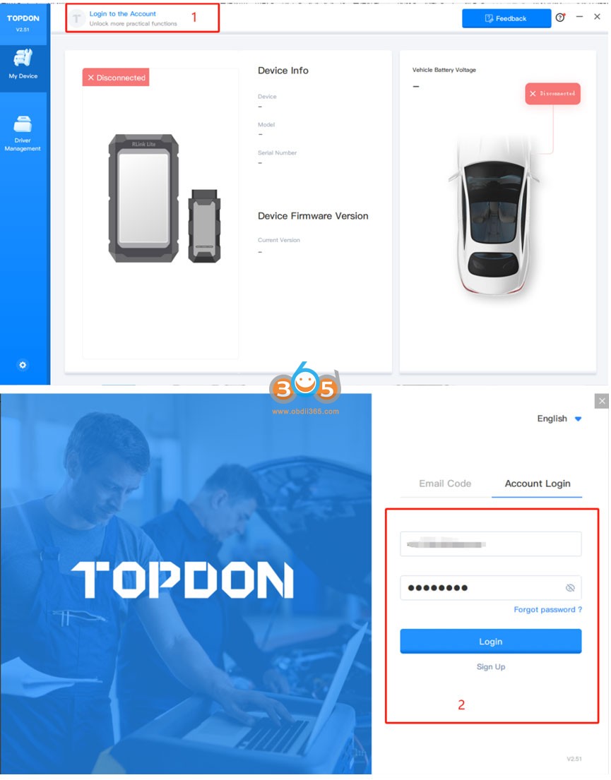 Как настроить Topdon Rlink для программного обеспечения Nissan 1