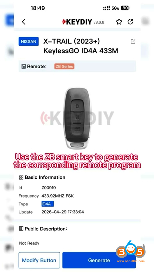 keydiy kd-x4 read nissan 28-digit pin code 7